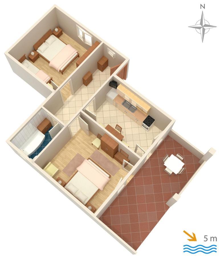 קולאן Apartments By The Sea Mandre, Pag - 4093 מראה חיצוני תמונה